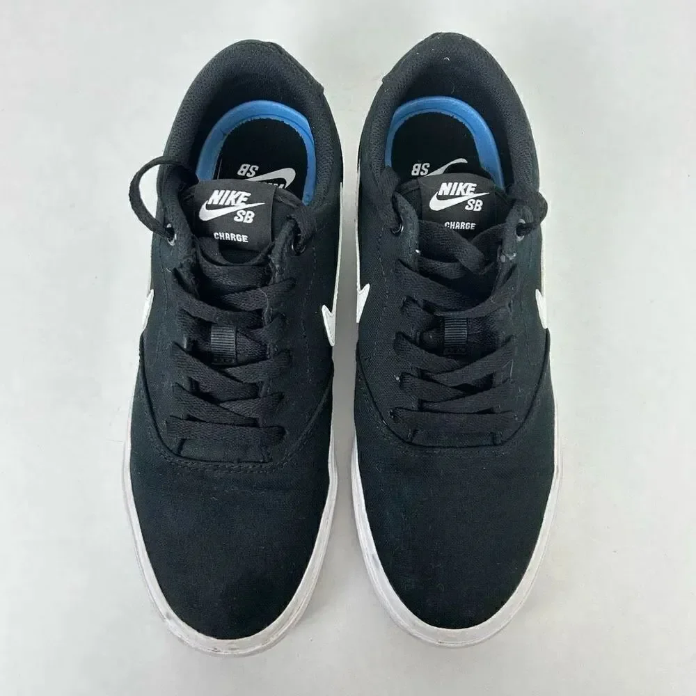 Nike SB Charge canvas skateboarding shoe sneaker CD6279-002 Size 7.5 black white